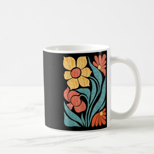 8647 Subtle Anti Trump Floral Boho Kaffeetasse (Rechts)