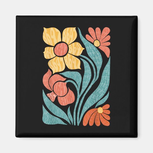 8647 Subtle Anti Trump Floral Boho Magnet (Vorne)