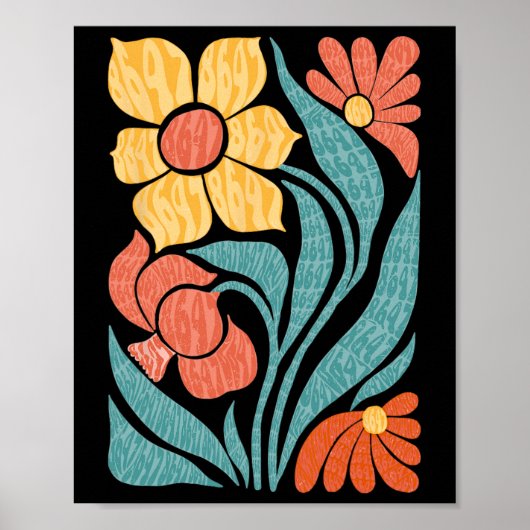 8647 Subtle Anti Trump Floral Boho Poster (Vorne)