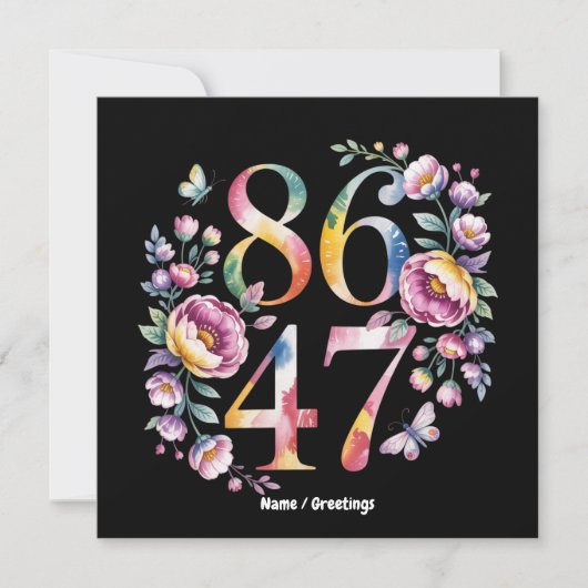 8647 Subtle Floral Boho Stil Ein Friedlicher Prote Einladung (Vorderseite)