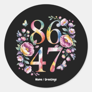 8647 Subtle Floral Boho Stil Ein Friedlicher Prote Runder Aufkleber