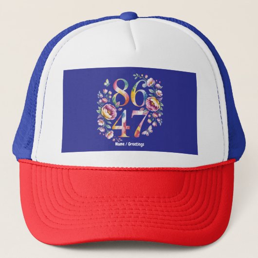 8647 Subtle Floral Boho Stil Ein Friedlicher Prote Truckerkappe (Vorderseite)