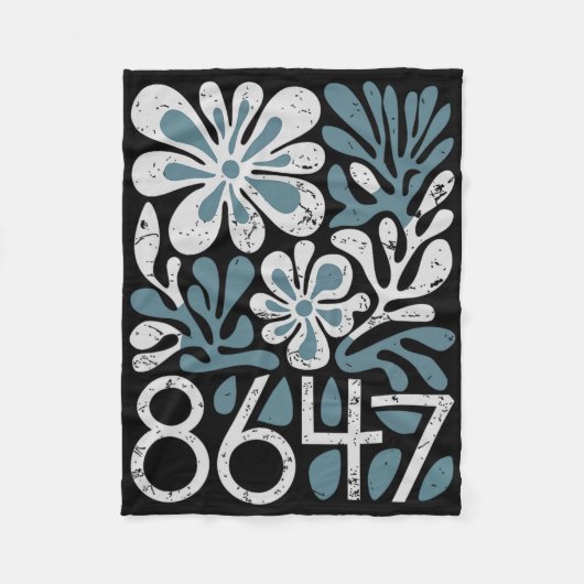 8647 Subtle Trump 86 47 Floral Boho Style Fleecedecke (Vorderseite)