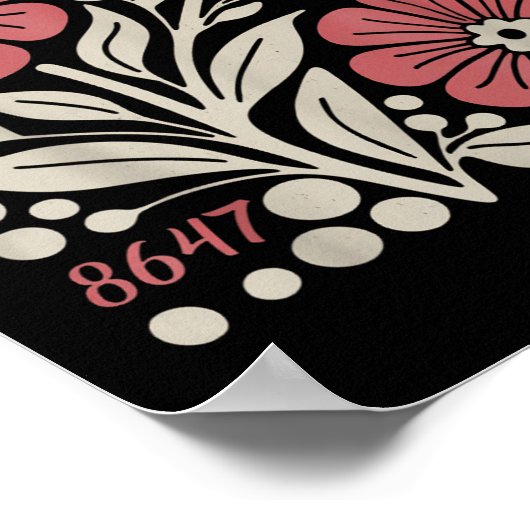 8647 Subtle Trump 86 47 Floral Boho Style Poster (Ecke)