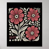 8647 Subtle Trump 86 47 Floral Boho Style Poster (Vorne)