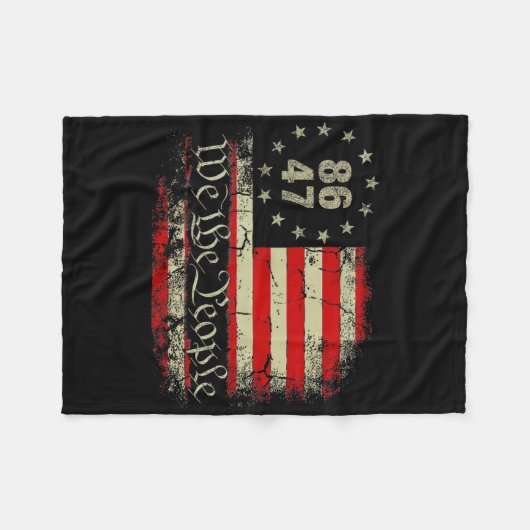 8647 Trump 86 47 Us Flag We The People Impeach 47 Fleecedecke (Vorderseite (Horizontal))
