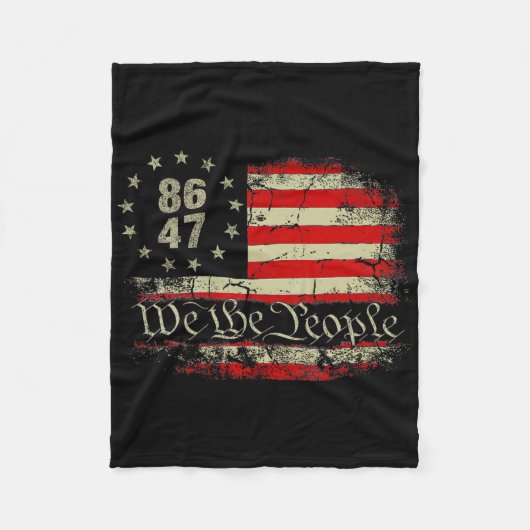 8647 Trump 86 47 Us Flag We The People Impeach 47 Fleecedecke (Vorderseite)