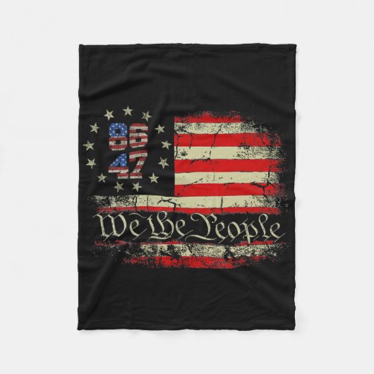 8647 Trump 86 47 Us Flag We The People Impeach 47 Fleecedecke (Vorderseite)