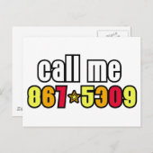 867-5309 POSTKARTE (Vorne/Hinten)