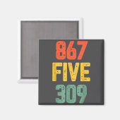 867 Five 309 Retro Music Number Funny 80s Throwbac Magnet (Vorderseite/Rückseite)