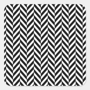 8690_Zickzack OPTICAL ILLUSIONS SCHWARZ-WEISS ZIG  Quadratischer Aufkleber