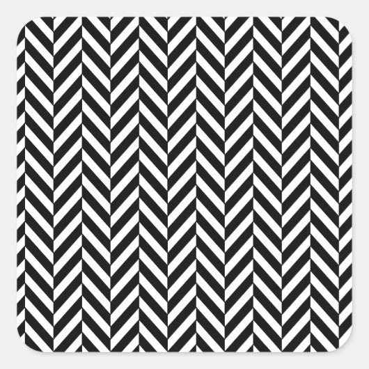 8690_Zickzack OPTICAL ILLUSIONS SCHWARZ-WEISS ZIG Quadratischer Aufkleber (Vorderseite)