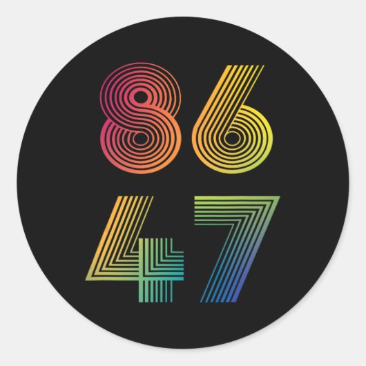 86 47 Anti Trump 8647 Impeach 47 Anti-Trump Präsid Runder Aufkleber (Vorderseite)