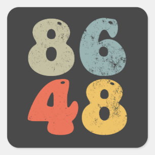 86 47 Anti Trump 8648 Retro Vintag Wahlen 2028 Quadratischer Aufkleber