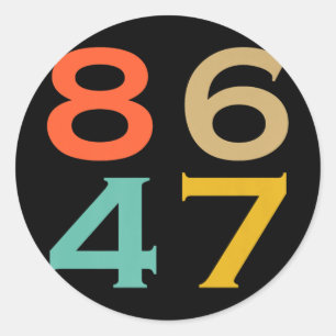 86 47 Anti Trump impeach Trump 2024 Trump Impeachm Runder Aufkleber