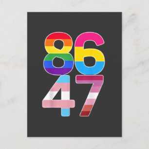 86 47 Anti Trump lustige LGBTQ Pride Month Geschen Feiertagspostkarte