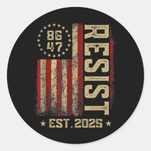 86 47 Anti Trump Resist Impeach Trump Impeach 47 U Runder Aufkleber