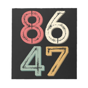 86 47 Anti Trump Vintag 80er Retro Style Notizblock