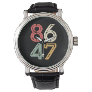 86 47 Anti Trump Vintage 80er Retro Stil Armbanduhr