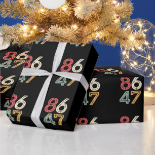86 47 Anti Trump Vintage 80er Retro Stil Geschenkpapier