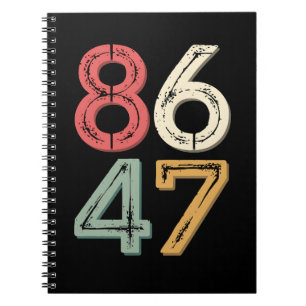 86 47 Anti Trump Vintage 80er Retro Stil Notizblock