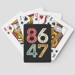 86 47 Anti Trump Vintage 80er Retro Stil Spielkarten