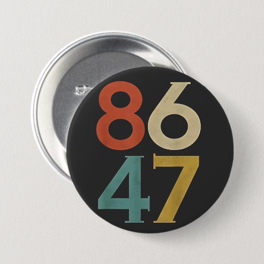 86 47 Trumps Cooler Trump-Gegner Button (Vorne & Hinten)