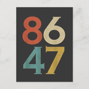 86 47 Trumps Cooler Trump-Gegner Feiertagspostkarte