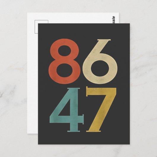 86 47 Trumps Cooler Trump-Gegner Postkarte (Vorne/Hinten)