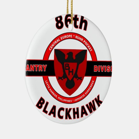 86. ABTEILUNG der INFANTERIEDIVISION-"BLACKHAWK" Keramik Ornament (Rechts)