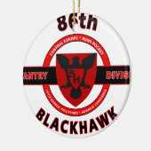 86. ABTEILUNG der INFANTERIEDIVISION-"BLACKHAWK" Keramik Ornament (Links)