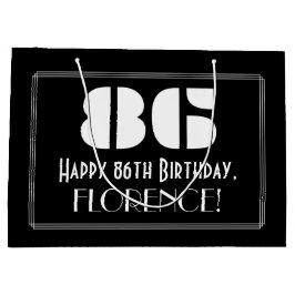 86. Geburtstag ~ Art Deco Inspiriert Look "86" + N Große Geschenktüte