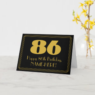 86. Geburtstag: Art Deco inspiriertes Aussehen "86 Karte