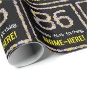 86. Geburtstag: Blumennummer, Individuelle Name, B Geschenkpapier (Rolleneckpunkt)