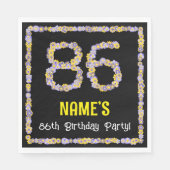 86. Geburtstag: Blumennummer, Individuelle Name, B Serviette (Vorderseite)