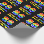 86. Geburtstag: Bold, Fun, Simple, Rainbow 86 Geschenkpapier (Ecke)