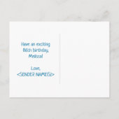 86. Geburtstag: Bold, Fun, Simple, Rainbow 86 Postkarte (Rückseite)