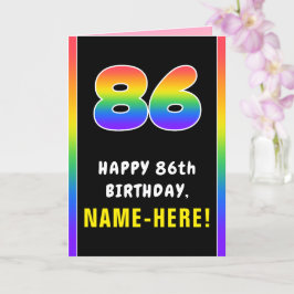 86. Geburtstag: Farbiger Regenbogen # 86, Individu Karte