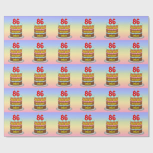 86. Geburtstag: Fun Cake and Candles + Individuell Geschenkpapier