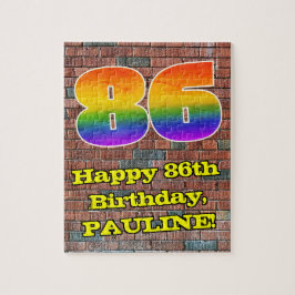 86. Geburtstag: Fun Graffiti-Inspiriert Regenbogen Puzzle