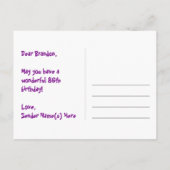 86. Geburtstag: Fun Hearts Pattern, Regenbogen 86 Postkarte (Rückseite)