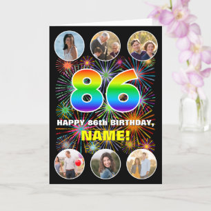 86. Geburtstag: Fun Rainbow #, Individuelle Name & Karte