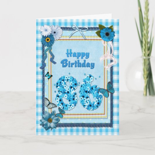 86. Geburtstag mit Scrapbook-Effekt Karte (Vorderseite)