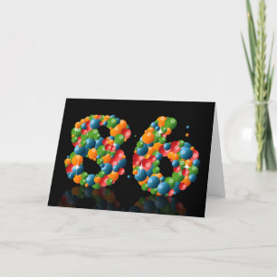86. Geburtstag mit Zahlen aus Kugeln gebildet Karte