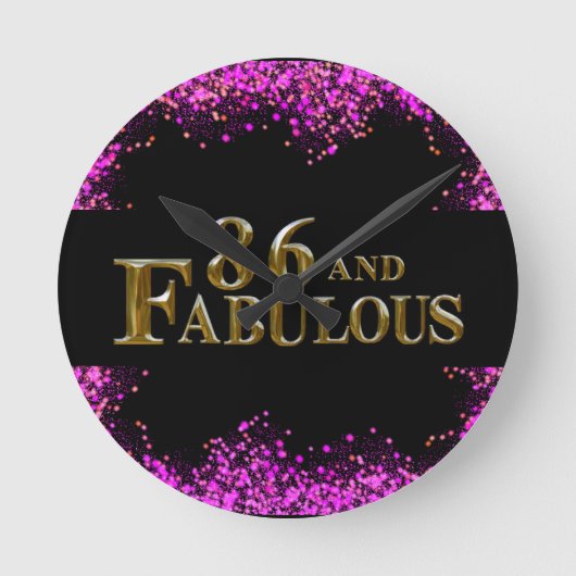 86. Geburtstag Runde Wanduhr (Vorderseite)