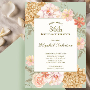 86. Geburtstagseinladung Herbstfarben Floral Sage Einladung