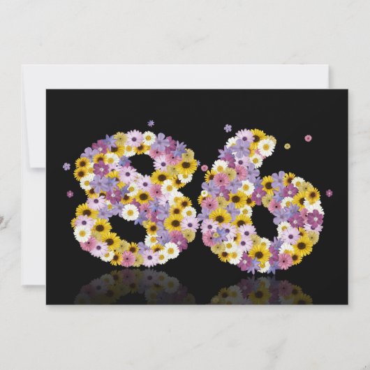 86. Geburtstagsfeier mit Blumenbriefen Einladung (Vorderseite)