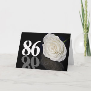 86. Geburtstagskarte mit klassisch weißer Rose Karte