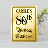 86. Geburtstagsparty — Elegantes Script + Individu Folieneinladung (Stehend vorne)