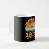 86 Jahre alt 1939 Retro Phantastisch 90. Geburtsta Kaffeetasse (Vorderseite Links)